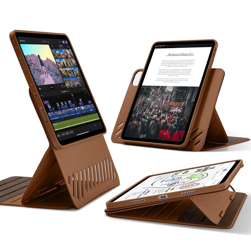 ESR iPad Pro 12.9 Case 6th 5th Gen 2022 2021 Magnetic‎ Stand Pencil Holder Brown